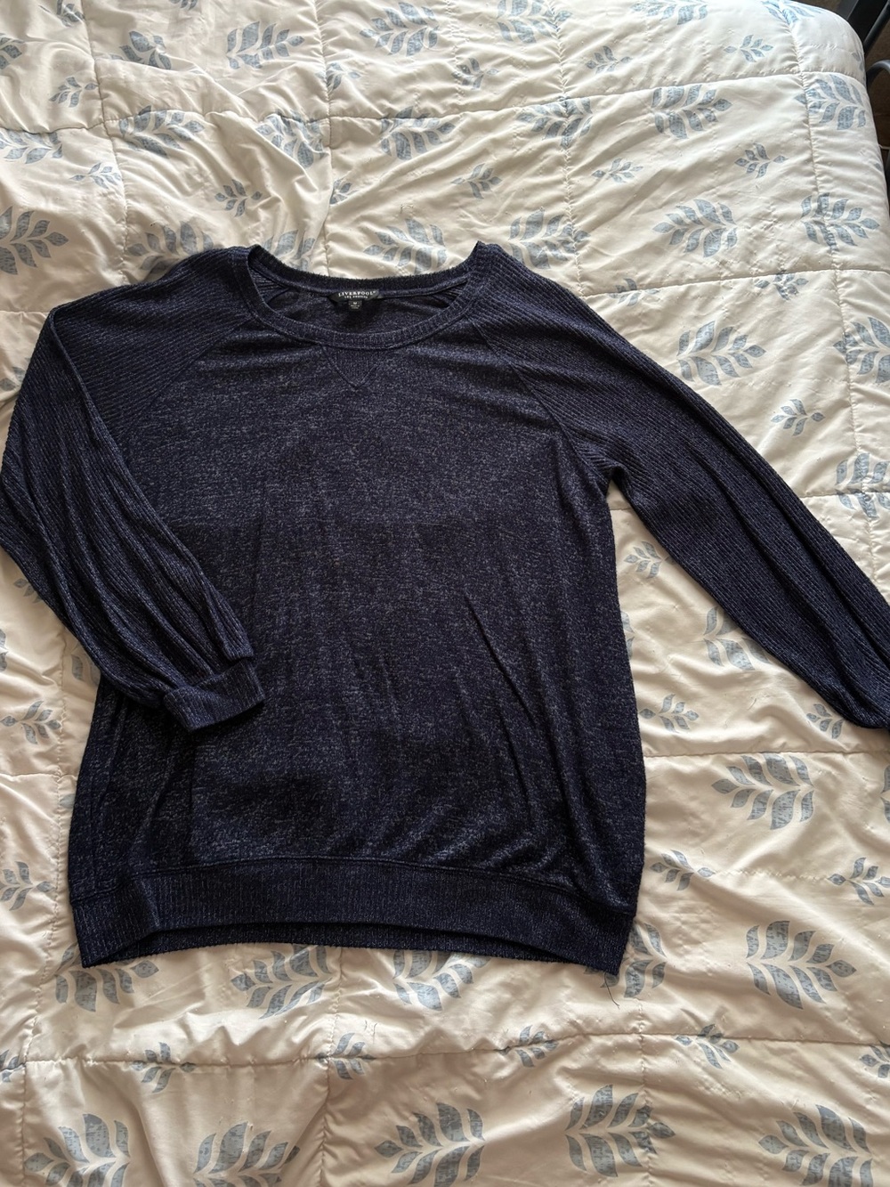 Liverpool Navy Scoop Neck Lightweight Sweater